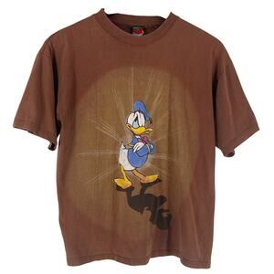 90s Disney Donald Duck brown tshirt 1990s vintage
